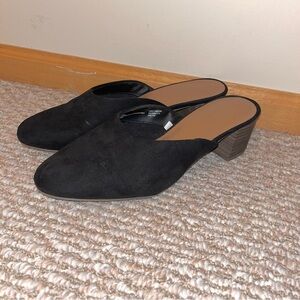 Black Suede Mules